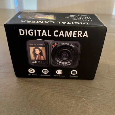 Digital Camera 4K 64MP Dual Screen 18X Zoom Point & Shoot Video Photo