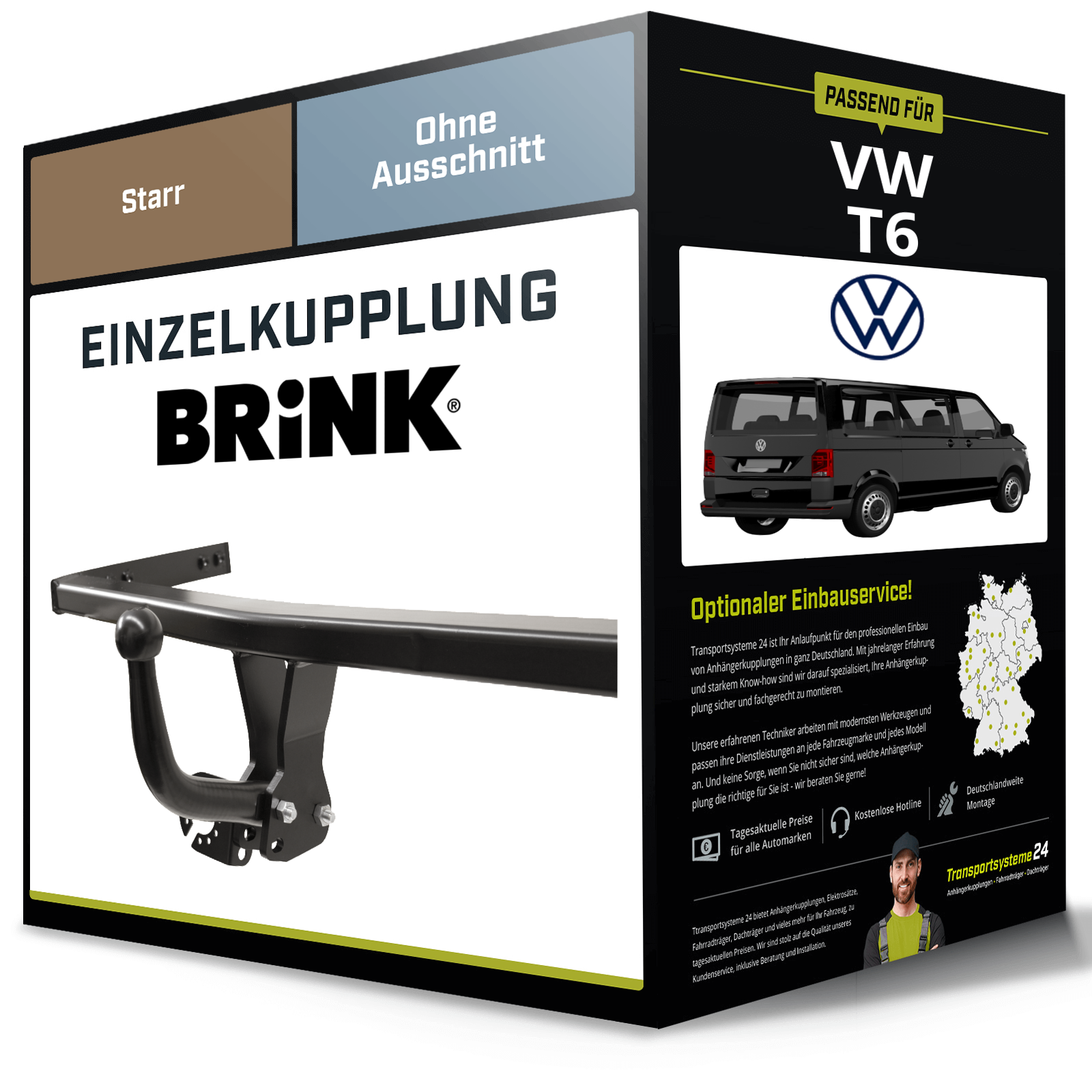 Brink AnhäNgerkupplung Schwarz FüR Vw Transporter T6 Kasten/Bus-image