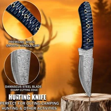 Damascus Skinner full tang, camping, hunting, outdoor Hand made forged,DM 016.SB
