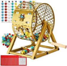  Bingo Game Set, 0.78" Bingo Balls with Steel Cage Bingo Sets, 30 Cards, Board a