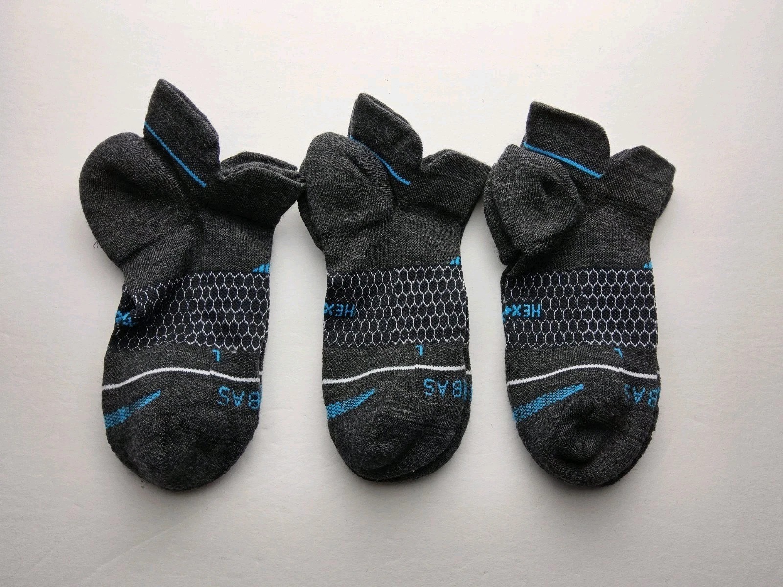 Bombas Merino Wool Hex Tec Run Athletic Ankle Socks Lot Of 3 Pairs Size M