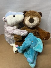 Eric Carlisle Brown Bear (Zoobies)Polar Bear & Elephant Plush Stuffed Animal Lot