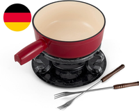 Swissmar KF-66517 Lugano Fondue Set 9-Teiliges, Gusseisen/Edelstahl, Kirschrot,