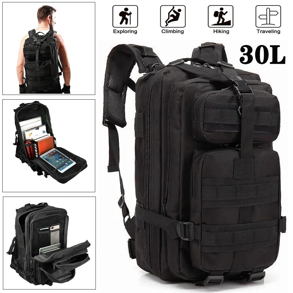 30L Military Tactical Backpack Rucksack Travel Bag for Camping Hiking Outdoor