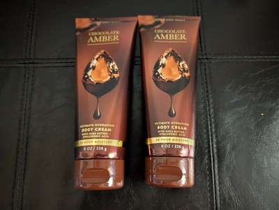 2 BATH & BODY WORKS Chocolate Amber ULTIMATE HYDRATION BODY CREAM 8 OZ NEW