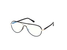 NEW TOM FORD FT5897-B 001 SHINY BLACK/BLUE LIGHT BLOCK 57MM AUTHENTIC EYEGLASSES