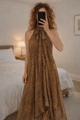 Robe Halter Imprimé Animal Zara Collection Zw Taille S M Réf 8753/008/051 - Photo 1/4