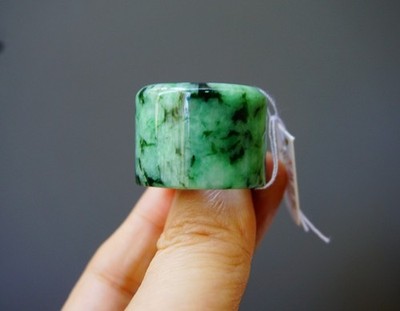 Certified 100% Natural Grade A Jadeite Jade Band Thumb Ring 254 US 13 3/4