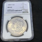 1885 O $Morgan Silver Dollar NGC MS 62 - Rare Key date Original Us