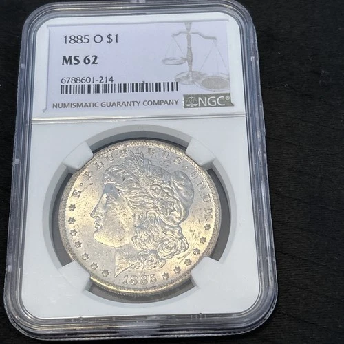 1885 O $Morgan Silver Dollar NGC MS 62 - Rare Key date Original Us