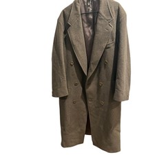 Vintage Christian Dior Monsieur Wool Overcoat Brown 50  Chest Double Breasted