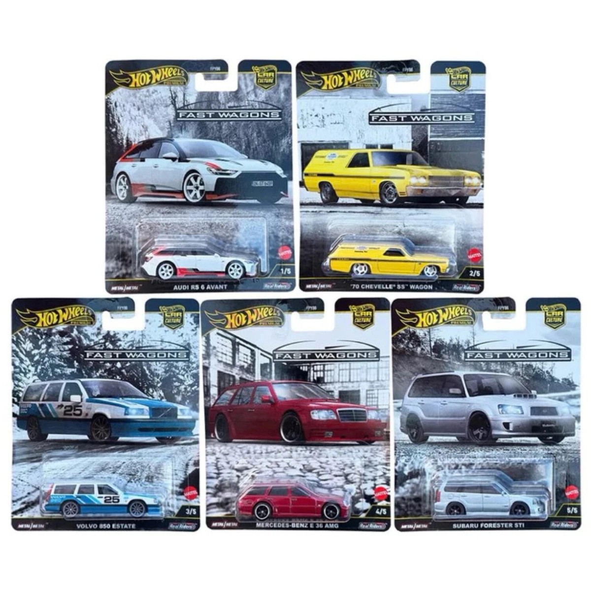New FAST WAGONS! * Set of 5 Cars Case J * 2025 Hot Wheels Car