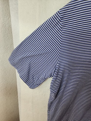 Polo Ralph Lauren Mens Large Purple Striped Short Sleeve Polo Shirt - Picture 3 of 6