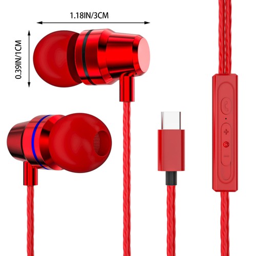 Earphones In Ear Headphones With Microphone Type C Wired Earbuds For Ios And - Zdjęcie 28 z 37