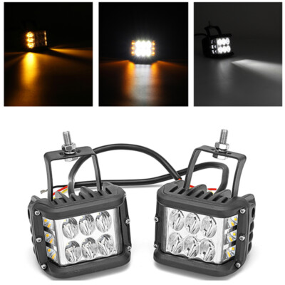2x 4'' 60W Strobe LED Work Lights Offroad SPOT Pods Fog ATV SUV UTV Driving Lamp