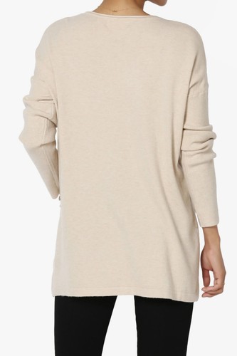 TheMogan Women's Long Sleeve Pocket Soft Knit Oversized Pullover Tunic Sweater - Picture 4 of 86