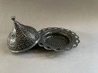 Dark Silver Turkish Delight-Sweet Bowl | Floral Motifs, Versatile Trinket Box