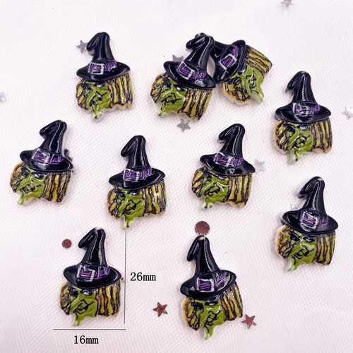 Black Bat Resin Hand Painted Flatback Stone Scrapbook Craft Halloween Decor 20Pc - Picture 11 of 19