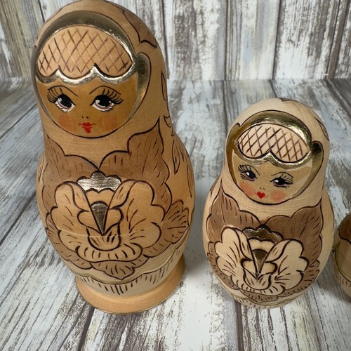 VTG 1994 5 Piece CEPRUEB NOCAG Hand Painted Signed Russian Nesting Dolls Poccur - Picture 6 of 7