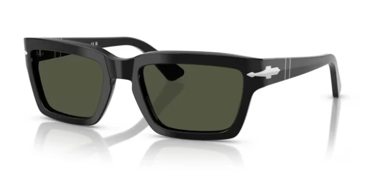 Persol 0PO3363S 95/31 Black/Green Rectangle 58mm Men's Sunglasses