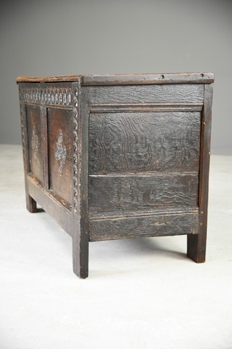17th Century Oak Chest Coffer Blanket Box Storage William Mary English Oak - Picture 10 of 12