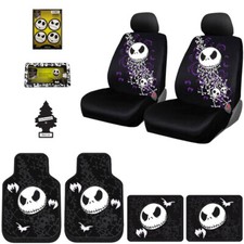 For BMW Jack Skellington Car Truck SUV Seat Covers Floor Mats Gift Set 