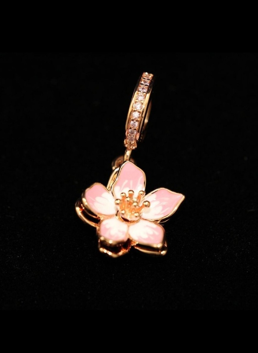AUTHENTIC Pandora Cherry Blossom Dangle Charm 780667C01 NEW | eBay