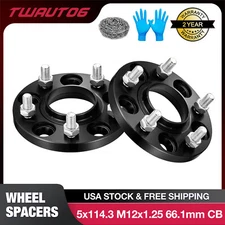 (2) 15mm Hubcentric Wheel Spacers 5x114.3 For 240SX 350Z 370Z G35 G37 Q50 Altima