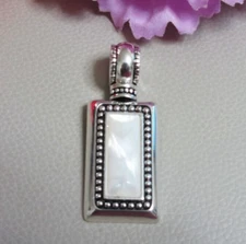 Premier Designs Vintage Silver Mother Of Pearl Enhancer/Pendant