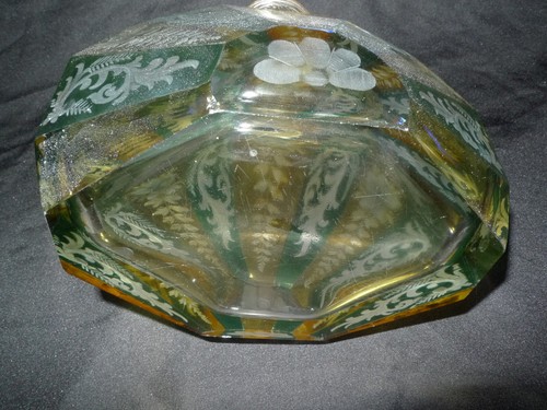 Antique German Etched Decanter With Sterling Silver Collar Beautiful Piece - Picture 7 of 13