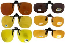 Flip Up Sunglasses - Yellow, Amber, Copper, or Gray Driving Lens Clip On