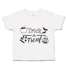 Halloween Toddler T-Shirt Trick Or Treat with Spider and Pumpkin Bats Clothes