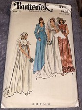 Butterick 3773 Misses' Wedding Bridal Gown Sz 14 New Uncut