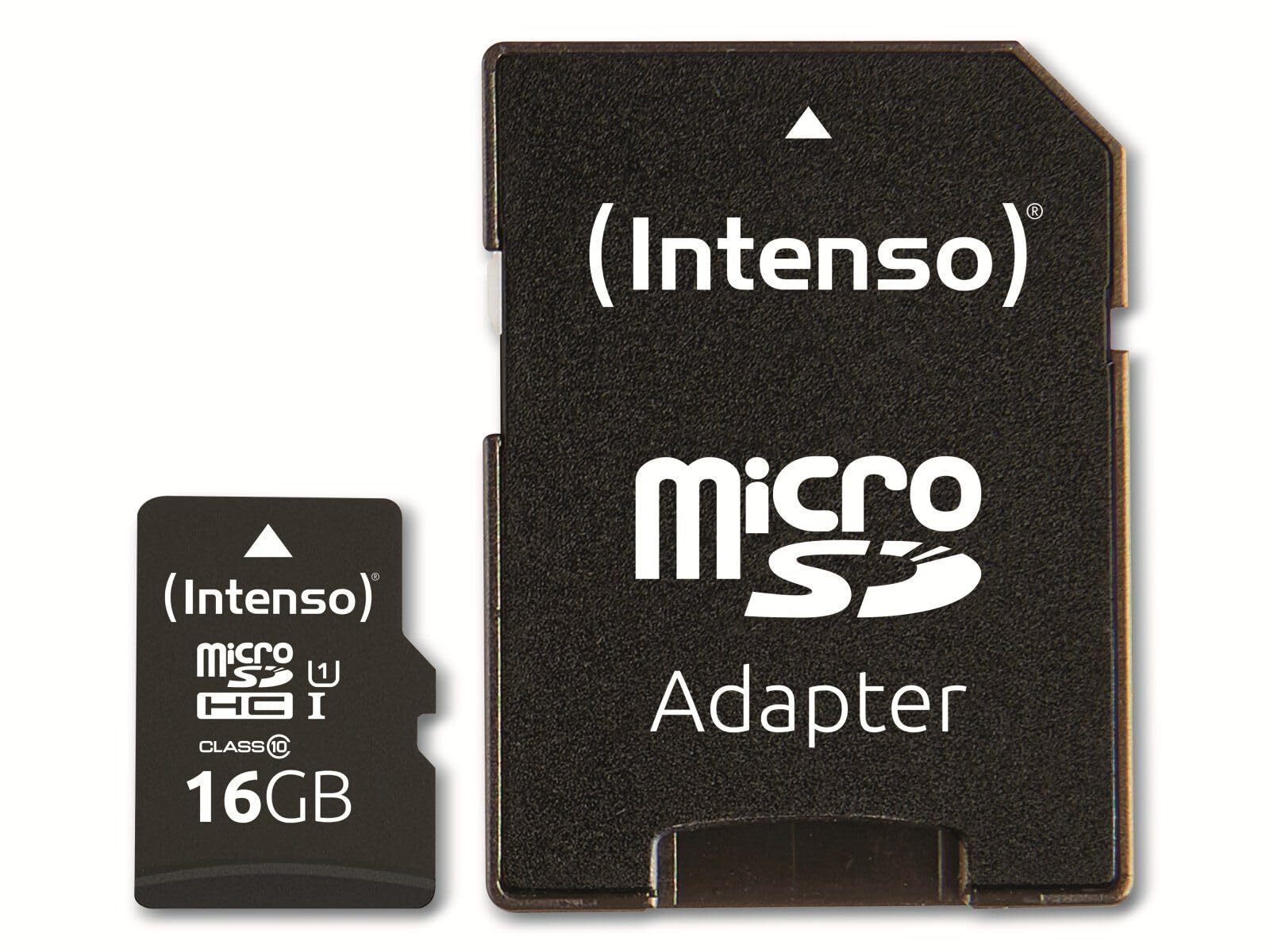 SD MicroSD Card 16GB Intenso SD-HC UHS-I inkl. SD- NEW