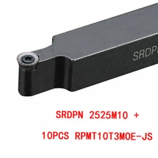 RPMT10T3MOE-JS insert + SRDPN 2525M10 25x150mm Lathe Round Turning Tool Holder