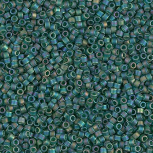 7.2g MIYUKI Delica Seed Beads - 11/0 (1.6mm) - Matte Emerald AB (DB859) - S0265 - Picture 1 of 1