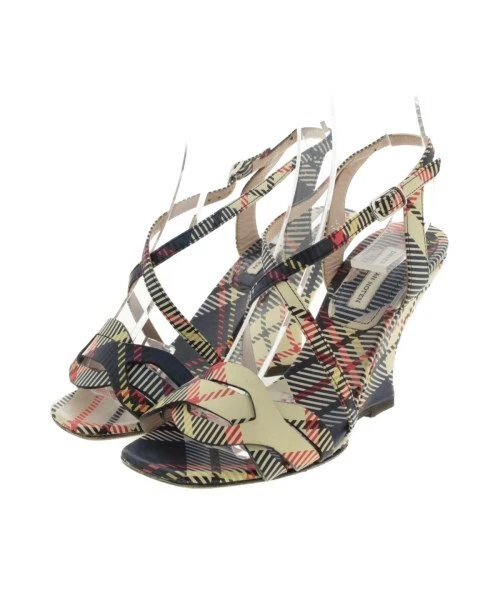 DRIES VAN NOTEN Sandals IvoryxNavyxRed etc. Check Pattern 2200313185106