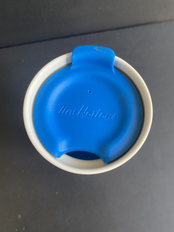 Tim Hortons Limited Edition Coffee Travel Tumbler Ceramic Mug 2015 Blue