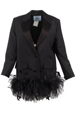 Prada Feather And Wool Blazer It 40 Uk 8