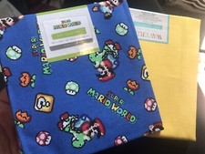 Super Mario World Fat Quarter 18" x 22" Set Of 2 100 Cotton Fabric Nintendo