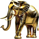 decoration Realistic Elephant In Gold