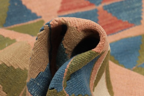 Kelim -Perser-hell braun-mix Handgewebt Teppich Kelim Wohnzimmer Schurwolle #Neu - Bild 6 von 6