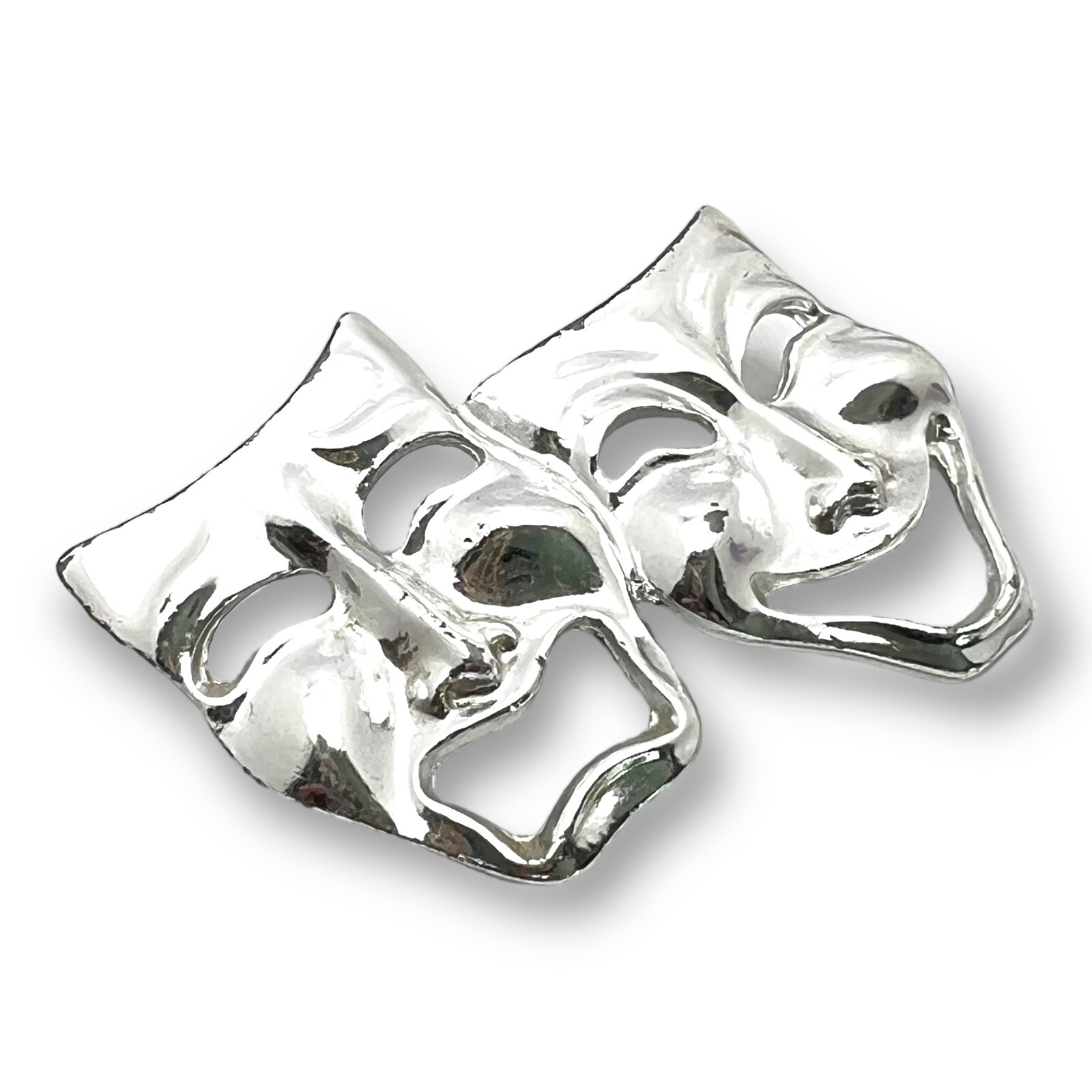 Modernist Drama Comedy Tragedy Mask Brooch Silver Tone eBay