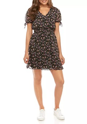 As U Wish Black Floral Dress NWT Size 