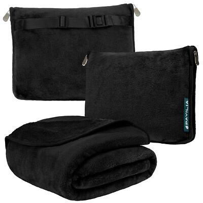 Travel Blanket Pillow Set Airplane Car Flight Trip Essential Neck Pillow Compact