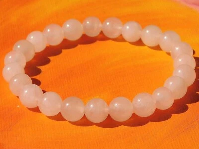 Herren / Damen Handgemacht 8mm Edelstein Perlen Armband - Natürlich Rose Quarz - Bild 1 von 3