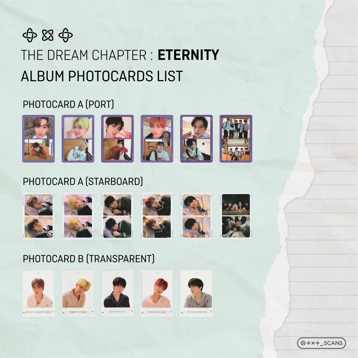 TXT 2ND MINI ALBUM THE DREAM CHAPTER: ETERNITY PHOTOCARD OFFICIAL