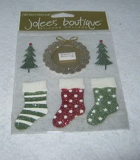 Stickopotamus - Jolee's Stickers - Season's Greetings - Wreath, Tree's Stockings