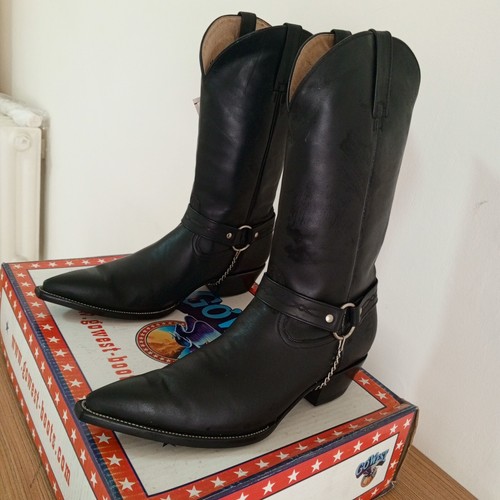 GO-WEST BOOTS CHIHUAHUA BLACK SIZE 10.5 - Picture 3 of 11