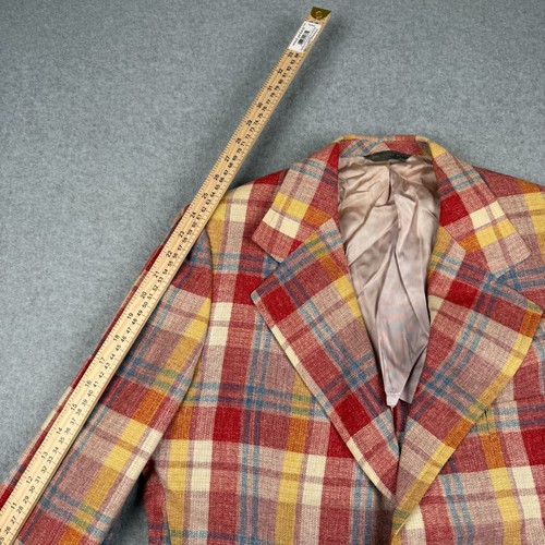Vtg 50s 60s Van Horns Colorful Plaid Blazer Tweed Jacket Size 42 Wool - Picture 9 of 12